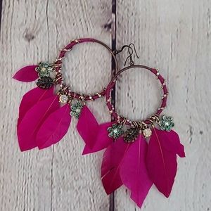 Betsey Johnson Feather Earrings